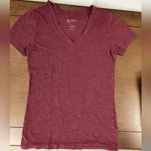 Arizona Jeans Maroon V-Neck, Size XS